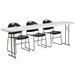 Flash Furniture RB-1896-1-GG Rectangular Folding Training Table & (3) Chair Set - 96"W x 18"D x 29"H, Black