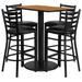 Flash Furniture RSRB1019-GG Bar Height Table w/ Natural Laminate Top & (4) Stools - 42"W x 24"D x 42"H, Steel Base, Black