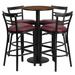 Flash Furniture RSRB1040-GG 24" Round Bar Height Table w/ (4) Bar Stool Set - Walnut Laminate Top, Steel Base, Black