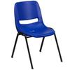 Flash Furniture RUT-EO1-BL-GG Stacking Shell Chair w/ Blue Plastic Seat & Back - Black Metal Frame, 880 lb. Capacity