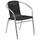 Flash Furniture TLH-020-BK-GG Stacking Armchair w/ Black Rattan Seat &amp; Back, Aluminum Frame