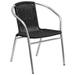 Flash Furniture TLH-020-BK-GG Stacking Armchair w/ Black Rattan Seat & Back, Aluminum Frame