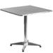 Flash Furniture TLH-053-2-GG 27 1/2" Square Indoor/Outdoor Bistro Table - 27 1/2"H, Aluminum Base/Stainless Top, Stainless Steel