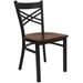 Flash Furniture XU-6FOBXBK-MAHW-GG Hercules Series Restaurant Chair w/ Metal Cross Back & Mahogany Wood Seat - Steel Frame, Black