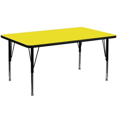 Flash Furniture XU-A2448-REC-YEL-H-P-GG Rectangular Activity Table - 48