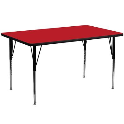 Flash Furniture XU-A2460-REC-RED-H-A-GG Rectangular Activity Table - 60