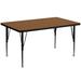 Flash Furniture XU-A3048-REC-OAK-H-P-GG Rectangular Activity Table - 48"L x 30"W, Laminate Top, Oak, Brown