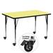 Flash Furniture XU-A3060-REC-YEL-T-A-CAS-GG Rectangular Mobile Activity Table - 60"L x 30"W, Laminate Top, Yellow