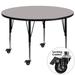 Flash Furniture XU-A42-RND-GY-H-P-CAS-GG 42" Round Mobile Activity Table - Laminate Top, Gray