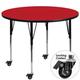 Flash Furniture XU-A48-RND-RED-H-A-CAS-GG 48" Round Mobile Activity Table - Laminate Top, Red