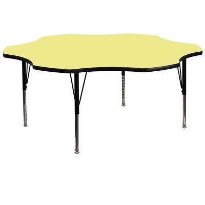 Flash Furniture XU-A60-FLR-YEL-T-P-GG Flower Shaped Activity Table - 60