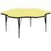 Flash Furniture XU-A60-FLR-YEL-T-P-GG Flower Shaped Activity Table - 60"L x 60"W, Laminate Top, Yellow
