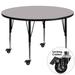 Flash Furniture XU-A60-RND-GY-T-P-CAS-GG 60" Round Mobile Activity Table - Laminate Top, Gray