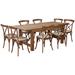 Flash Furniture XA-FARM-10-GG Rectangular Folding Farm Table & (8) Chair Set - 84"W x 40"D x 30"H, Plank Top, Pine Base