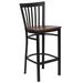 Flash Furniture XU-DG6R8BSCH-BAR-CHYW-GG Commercial Bar Stool w/ Metal Schoolhouse Back & Cherry Wood Seat, Black