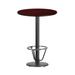 Flash Furniture XU-RD-30-MAHTB-TR18B-3CFR-GG 30" Round Bar Height Table - Mahogany Laminate Top, Cast Iron Base, Chrome