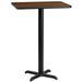 Flash Furniture XU-WALTB-2430-T2222B-GG Rectangular Bar Height Table w/ Walnut Laminate Top - 30"W x 24"D x 43 1/8"H, Cast Iron Base, Black