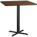 Flash Furniture XU-WALTB-4242-T3333B-GG 42" Square Bar Height Table - Walnut Laminate Top, Cast Iron Base, Black