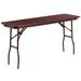 Flash Furniture YT-1860-HIGH-WAL-GG Rectangular Folding Table w/ High Pressure Mahogany Laminate Top - 60"W x 18"D x 30"H, Brown