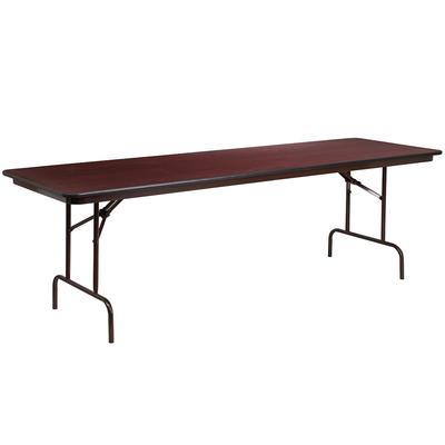 Flash Furniture YT-3096-MEL-WAL-GG Rectangular Folding Table w/ Mahogany Laminate Top - 96"W x 30"D x 30"H, Brown