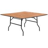 Flash Furniture YT-WFFT60-SQ-GG 60" Square Folding Banquet Table w/ Plywood Top, 30 1/8"H, Black