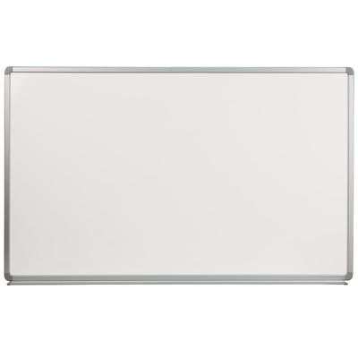 Flash Furniture YU-90X150-POR-GG Wall Mount Dry Erase Board w/ Aluminum Frame - 60"W x 36"H, White Porcelain, 2.75 in