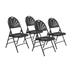 National Public Seating 1110 Folding Chair w/ Black Plastic Fan Back & Seat - Steel Frame, Black