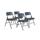 National Public Seating 1204 Folding Chair w/ Dark Midnight Blue Vinyl Back &amp; Seat - Steel Frame, Char-Blue