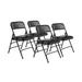 National Public Seating 1310 Folding Chair w/ Midnight Black Vinyl Back & Seat - Steel Frame, Black