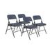 National Public Seating 2204 Folding Chair w/ Imperial Blue Fabric Back & Seat - Steel Frame, Char-Blue