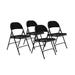 National Public Seating 510 Folding Chair w/ Black Steel Back & Seat - Steel Frame, Black