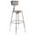 National Public Seating 6418HB Round Stool w/ Gray Vinyl Padded Back &amp; Gray Vinyl Padded Seat, Gray