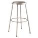 National Public Seating 6430 Round Backless Stool w/ Gray Vinyl Padded Seat, Gray