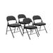 National Public Seating 970 Folding Chair w/ Star Trail Black Fabric Back & Seat - Steel Frame, Black