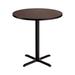 National Public Seating CT13030XCMY 30" Round Counter Height Table - Mahogany Laminate Top, Black Metal Base