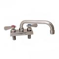 BK Resources EVO-4DM-16 Deck Mount Faucet w/ 16" Swing Spout & 4" Centers, Stainless Steel