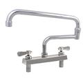 BK Resources EVO-8DM-18 Deck Mount Faucet w/ 18" Double Jointed Swing Spout & 8" Centers, Stainless Steel