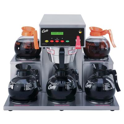 Curtis ALP5GT63A000 Medium Volume Decanter Coffee Maker - Automatic, 9 gal/hr, 120/220v, 5 Warmers, Silver