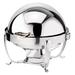 Eastern Tabletop 3118 8 qt Round Chafer w/ Roll Top Cover, Stainless Steel, 8 Quart, Silver