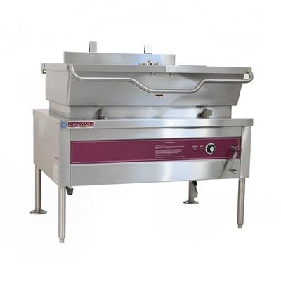 Crown Steam ES-40 40 gal. Tilt Skillet - Open Base, Measurement Marks, Strainer, 208v/3ph, Stainless Steel