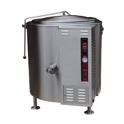 Crown Steam GL-60E NG 60 gal. Steam Kettle - Stationary, 2/3 Jacket, Natural Gas, Stainless Steel, Gas Type: NG