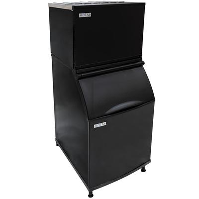 MoTak PKM0535SA-161/PKB0535 525 lb PKM Series Half Cube Commercial Ice Machine w/ Bin - 534 lb Storage, Air Cooled, 115v, 535 lb Daily Production, 534-lb. Bin Capacity, Black