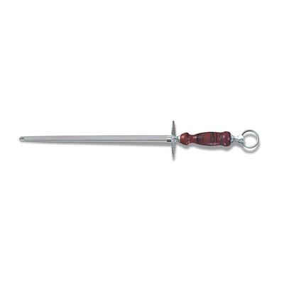 Victorinox 7.8991.25 14" Round Sharpening Steel w/ Regular Cut, Loose Ring, Dark Wood Handle