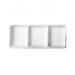 Cameo China 710-027 Rectangular 3 Section Divided Dish - 7 1/2" x 3 1/8", Ceramic, White