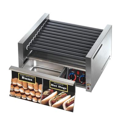 Star 45STBDE Grill-Max 45 Hot Dog Roller Grill w/ Bun Storage - Slanted Top, 120v, Stainless Steel