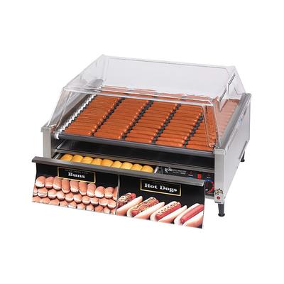 Star 75SCBD 75 Hot Dog Roller Grill w/ Bun Storage - Slanted Top, 120v, Stainless Steel