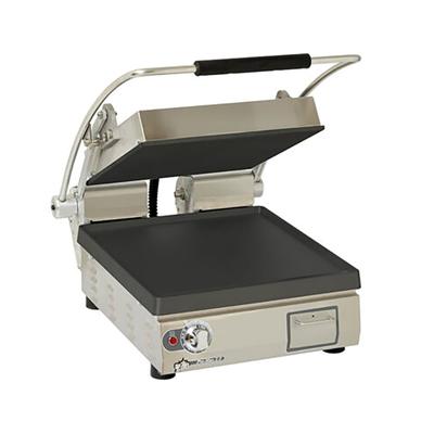 Star PST14I Single Commercial Panini Press w/ Cast Iron Smooth Plates, 120v, Stainless Steel