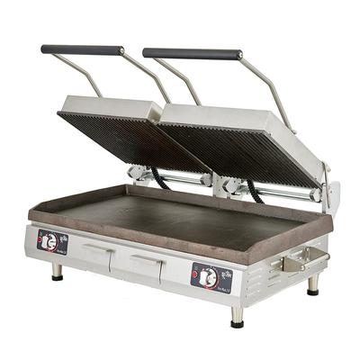 Star PSC28IEGT Double Commercial Panini Press w/ Cast Iron Grooved & Smooth Plates, 240v/1ph, Stainless Steel