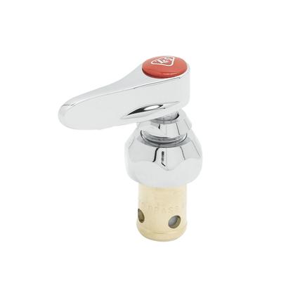 T&S Eterna Compression Cartridge with Spring Check & Hot Right Lever Handle - Red, 002712-40NS