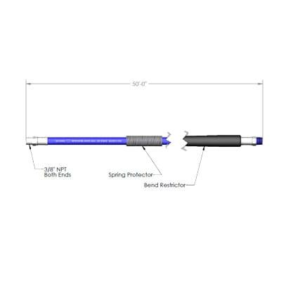 T&S 014942-45 50 ft Replacement Hose Kit w/ 3/8" Connections, Blue